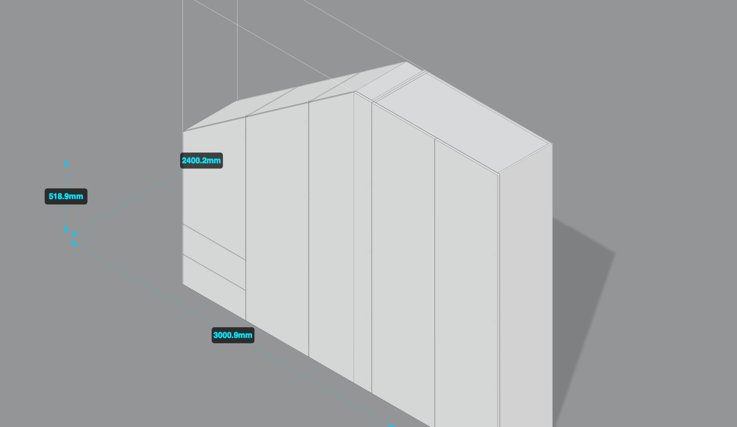 Pitched-roof wardrobe