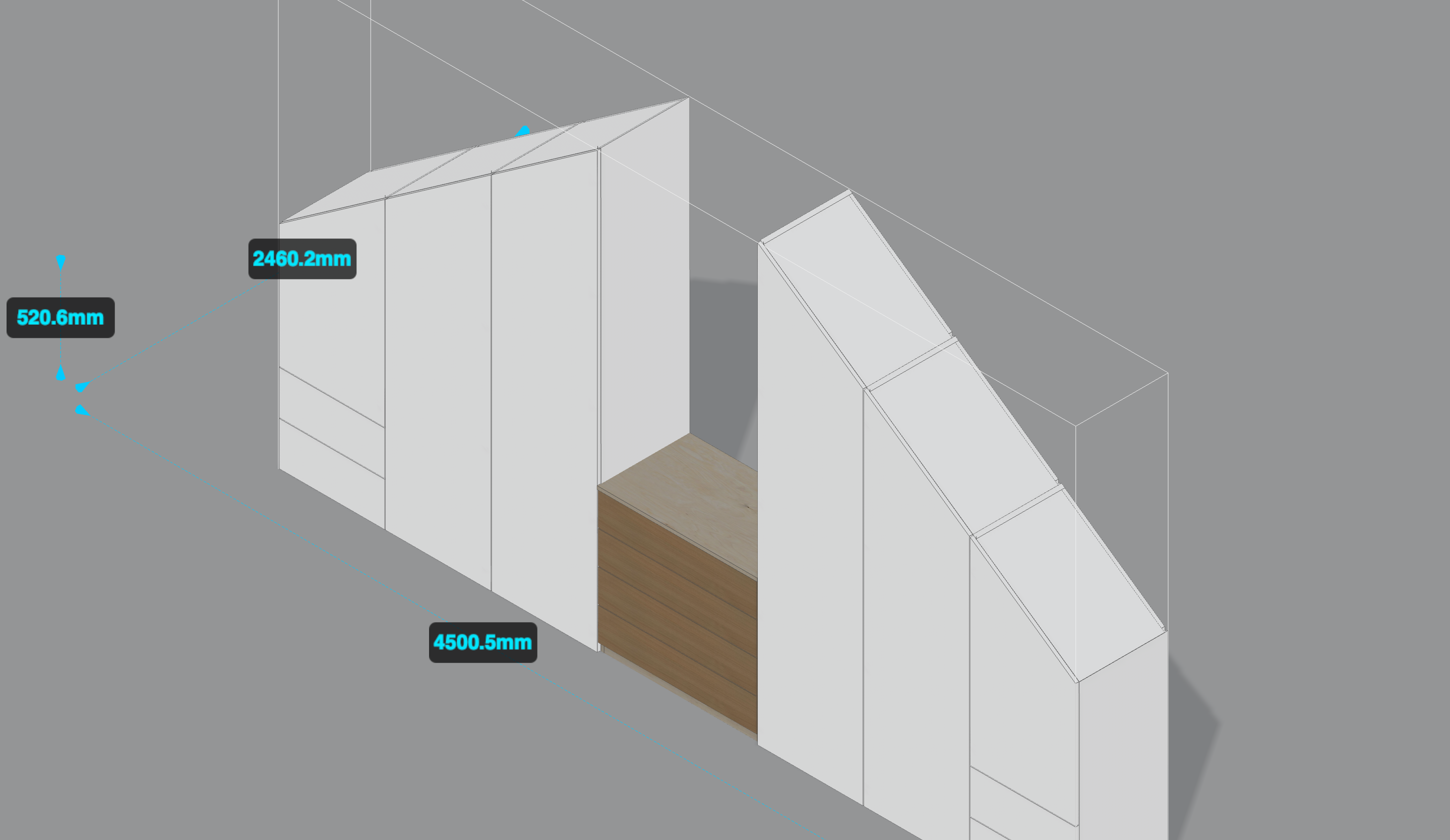Pitched-roof wardrobe